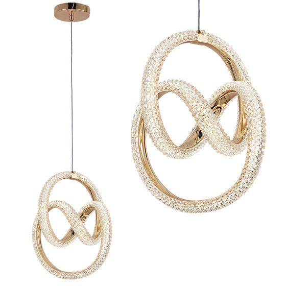 TOOLIGHT hängande taklampa G068-CP LED Guld 131,5x22x29cm