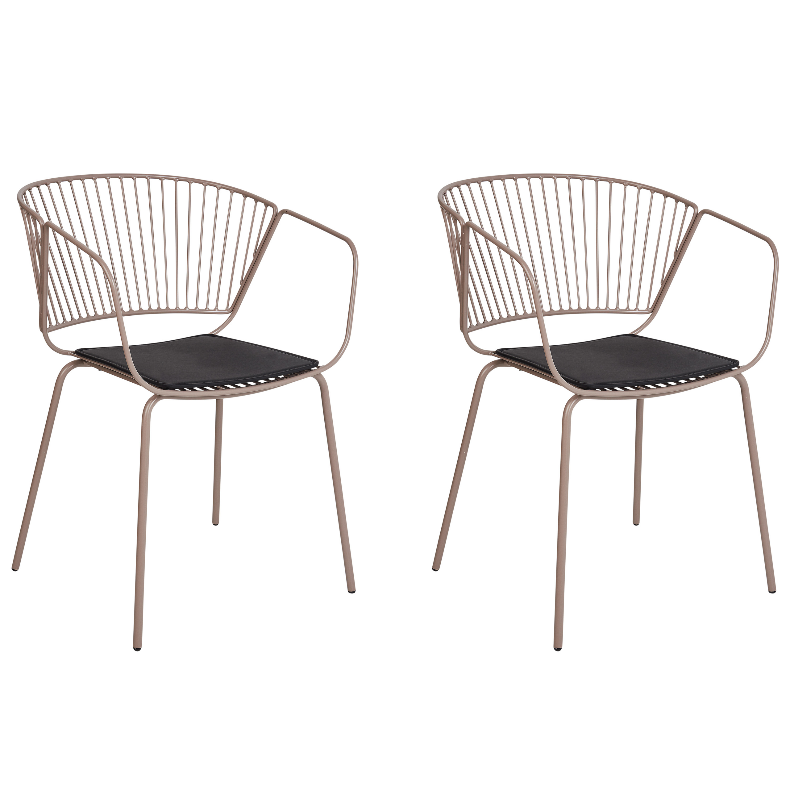 Set med 2 matstolar RIGBY Metall Beige