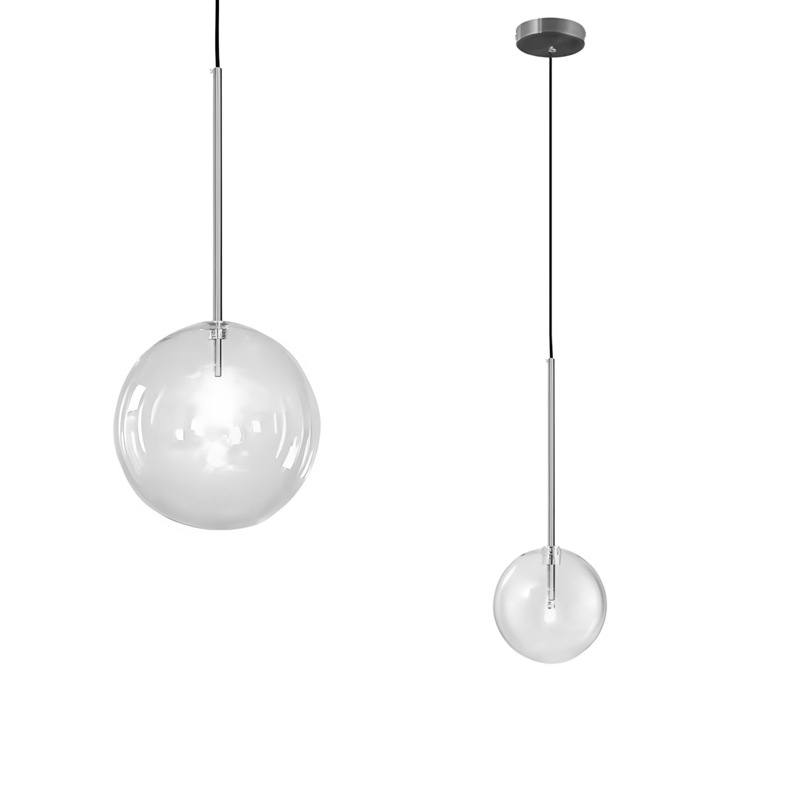 TOOLIGHT hängande taklampa APP1682-1CP 15CM Svart/Krom 16,5x15x16,5cm