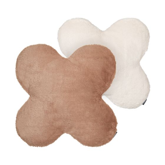 Set med 2 prydnadskuddar ACHILLEA 54 x 54 cm Fuskpäls Beige Monokromt