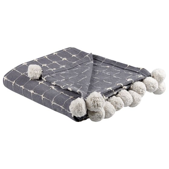 Pläd YASAM Bomull 125 x 150 cm Mörkgrå