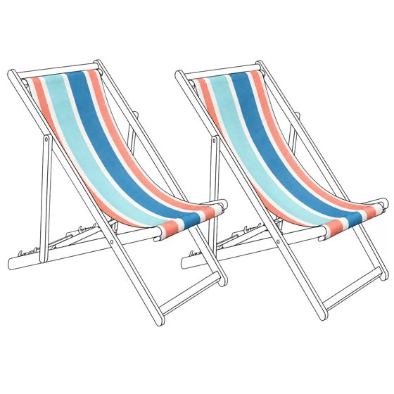 Set med 2 ersättningstyger för solstol ANZIO/AVELLINO 113 x 44 cm Flerfärgad