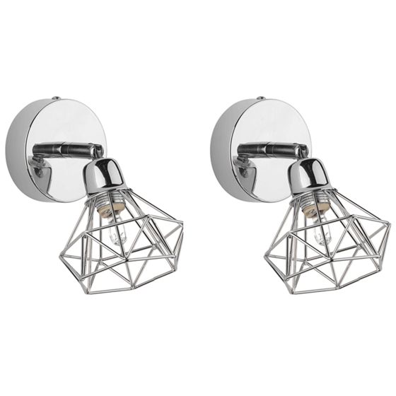 Set med 2 spotlightlampor ERMA Justerbar Metall Silver