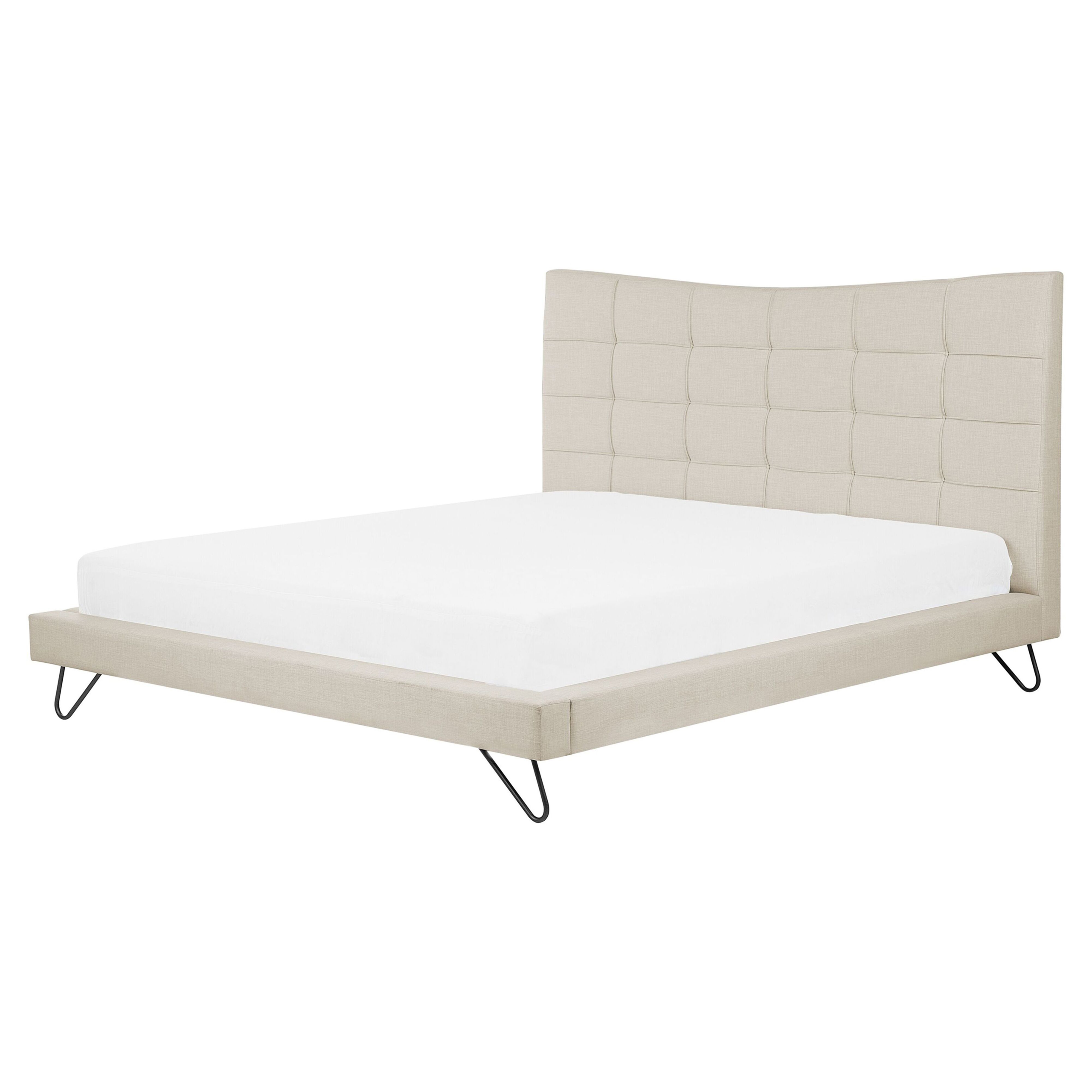 Säng med lamellram LANNION 160 x 200 cm Ljusbeige