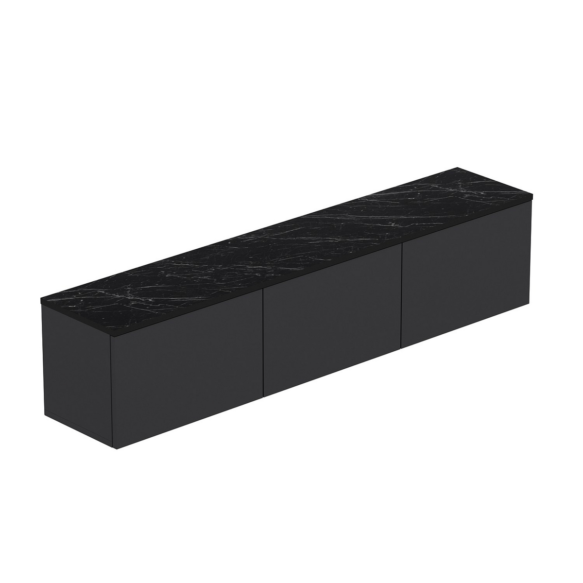 Norda Design Modern TV-bänk, 160 cm, 100 % melaminbelagd, 18 mm tjock, väggmonterbar, stilren design