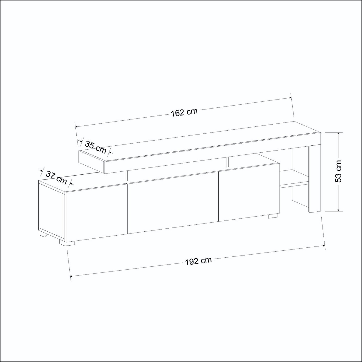Norda Design TV-bänk Beliz Beliz TV-bänk 37 x 192 x 53 cm