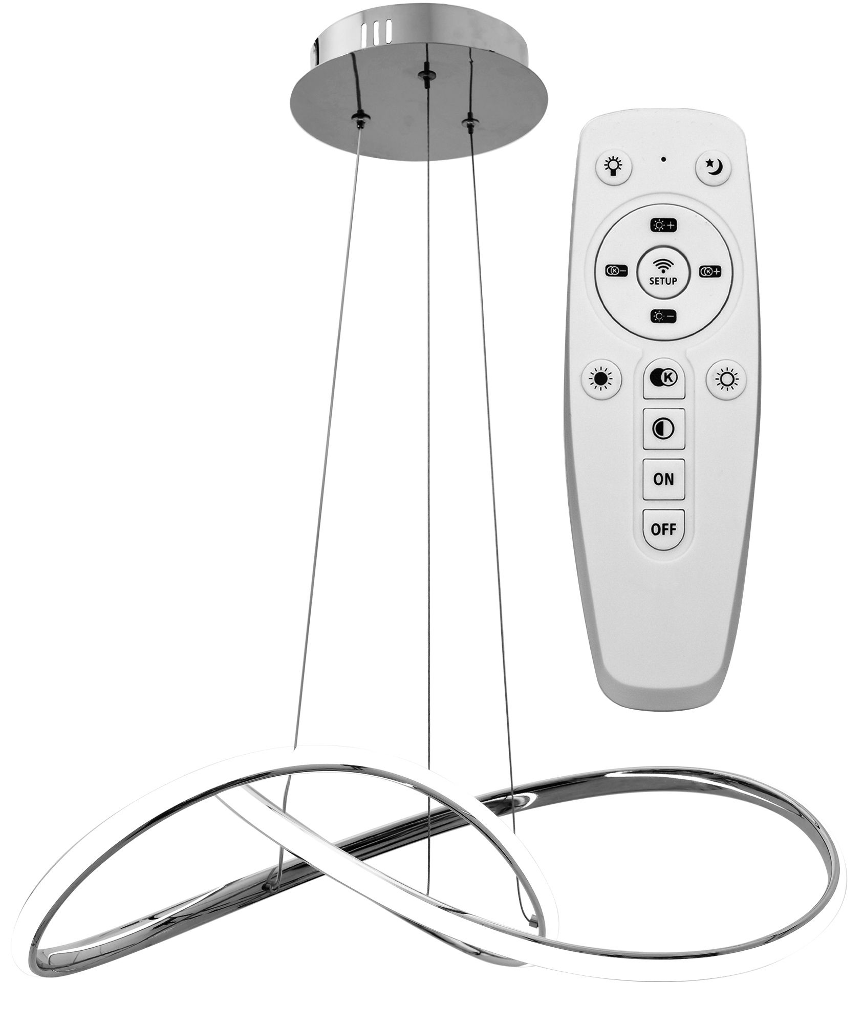 TOOLIGHT hängande taklampa APP393-CP LED Krom 14,5x55x90cm