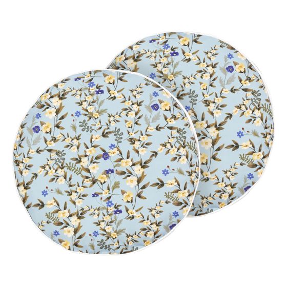 Set med 2 utomhusdynor VALLORIA Blommigt tryck 40 x 40 cm Ljusblå