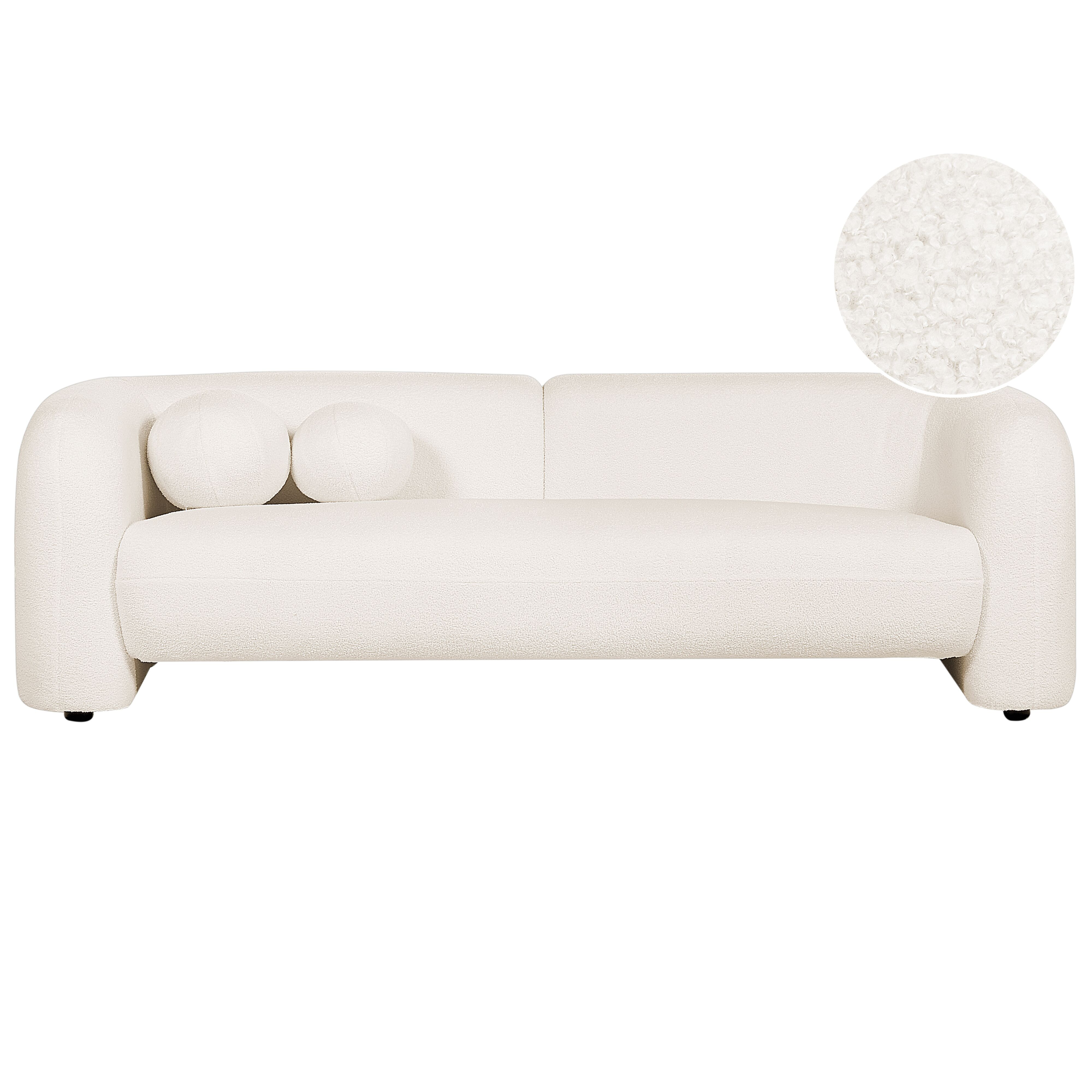Soffa 3-sits LEIREN Bouclé Vit