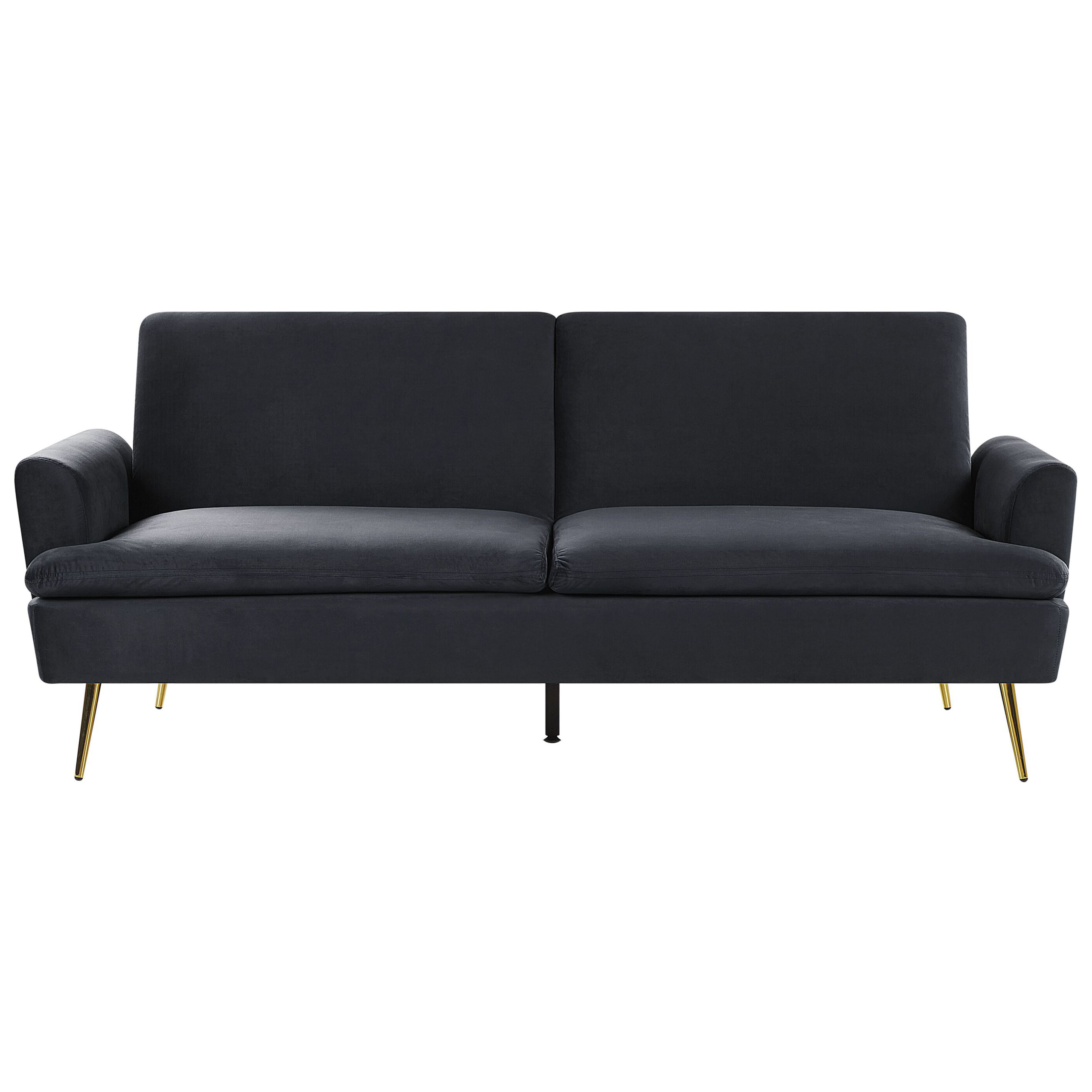 Bäddsoffa 3-sits VETTRE Sammet Svart