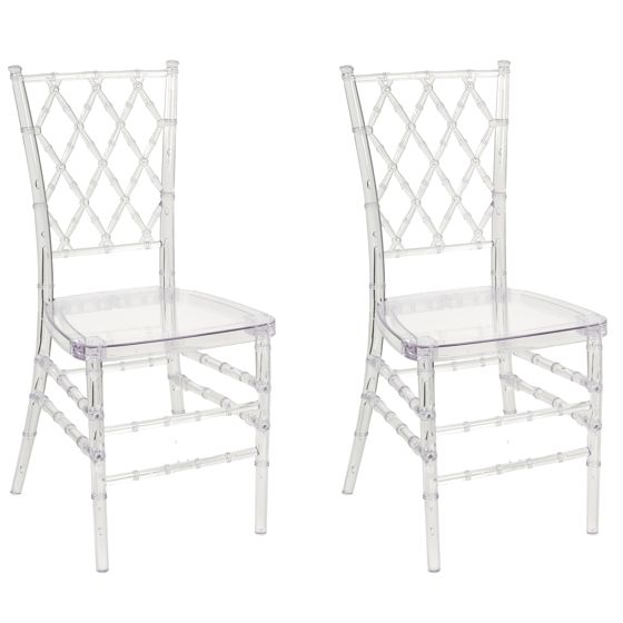 Set med 2 matstolar CLARION Transparent