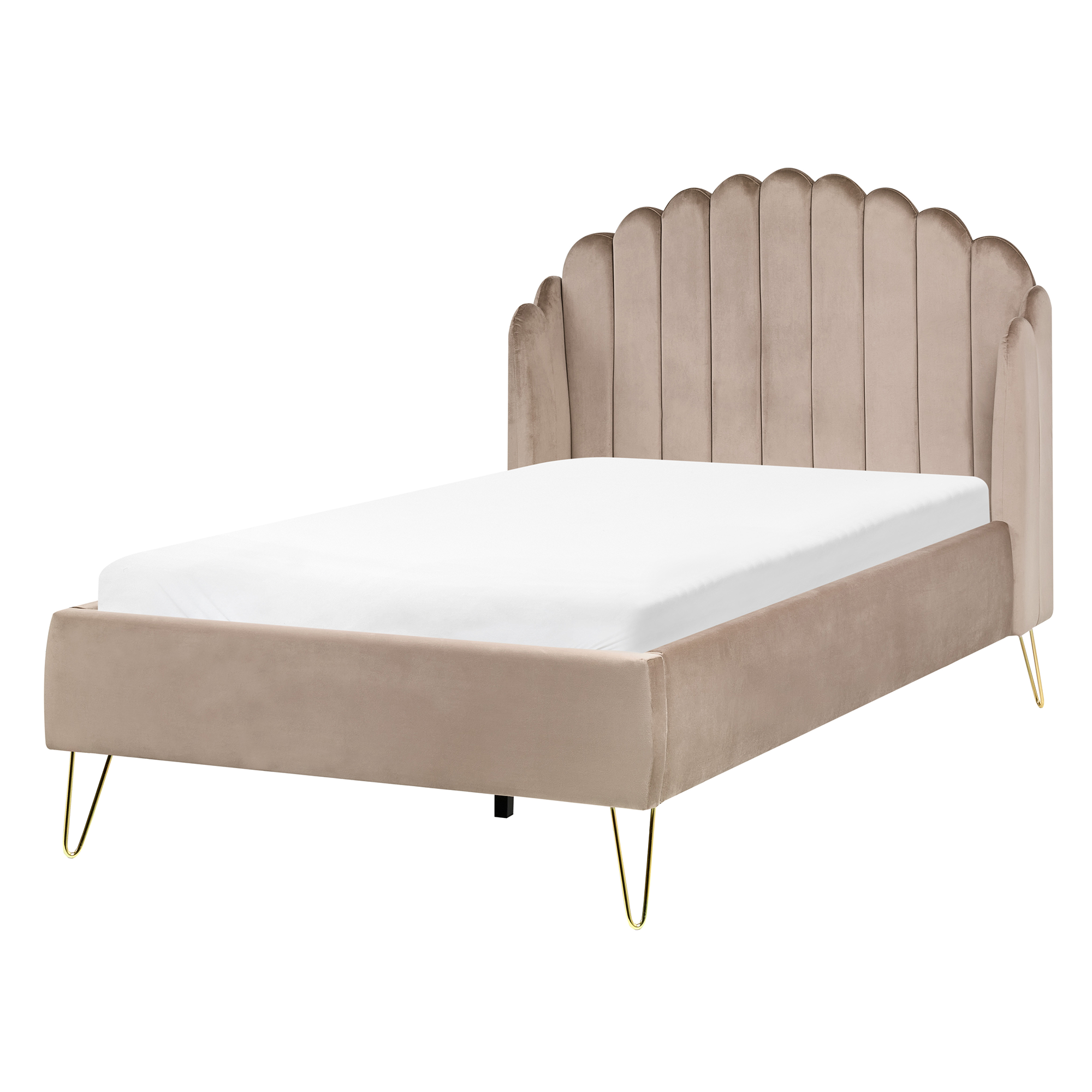 Säng med lamellram Sammet AMBILLOU 120 x 200 cm Taupe