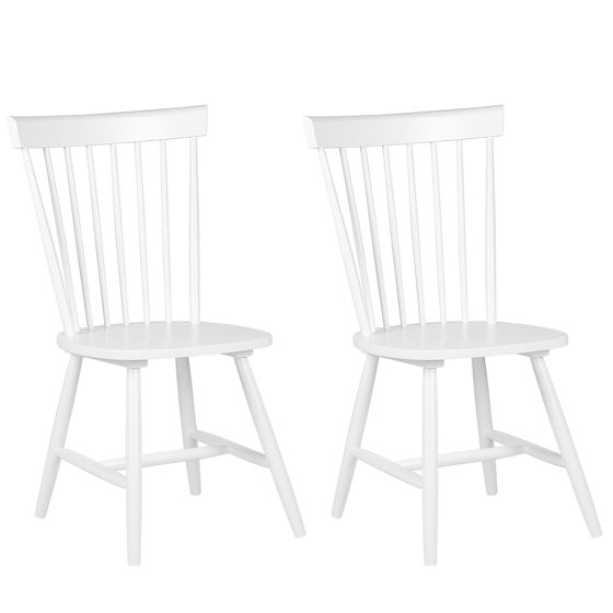 Set med 2 matstolar BURGES Trä Vit