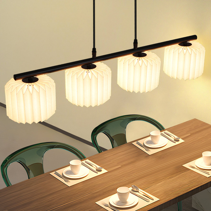 NETTLIFE Pendellampa matbord vintage pendellampa - pendellampa vardagsrum matsal lampa 4 lågor vit