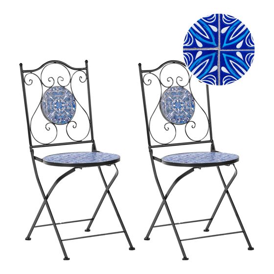 Set med 2 trädgårdsstolar CIGLIANO Metall Svart