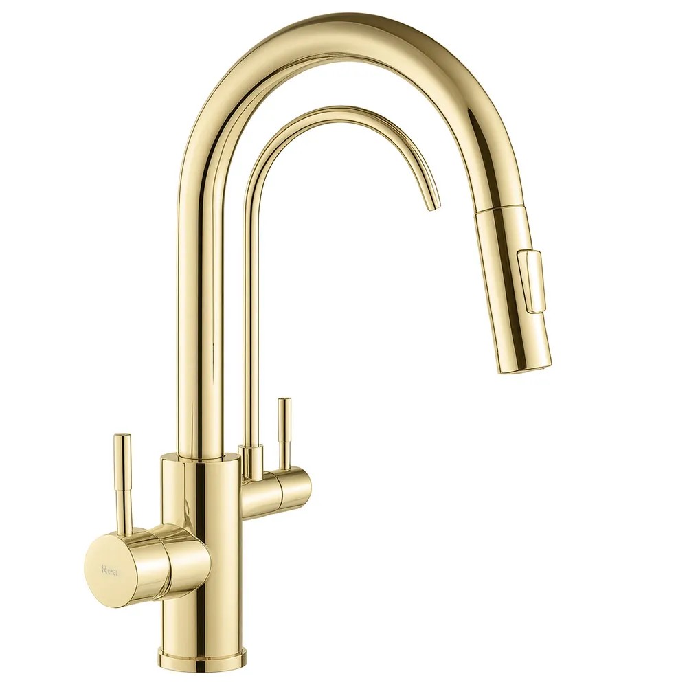REA Köksblandare Eco Fresh Guld, 18x3,5x37,5cm
