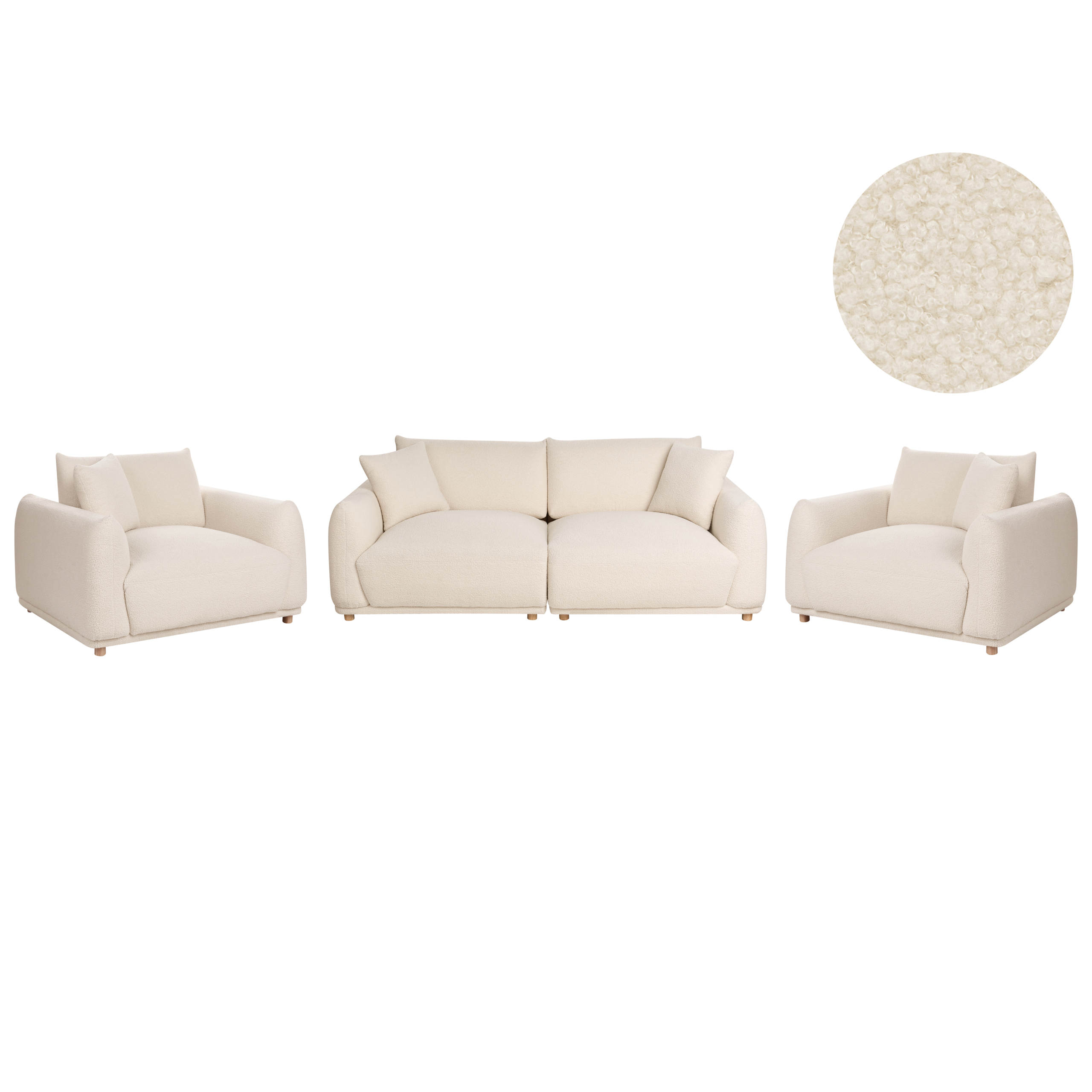 Soffgrupp 5-sits JUBEK Bouclé Off-White