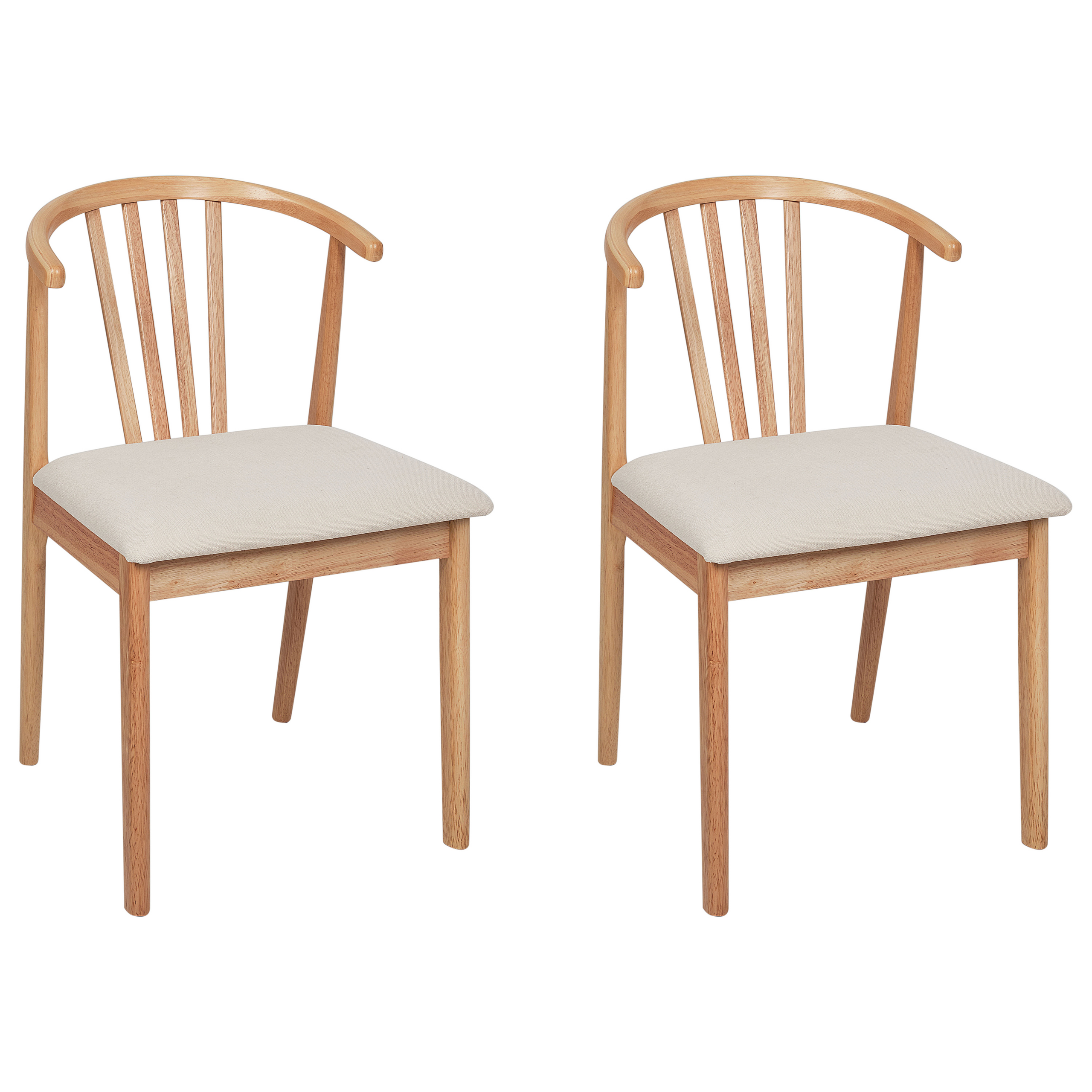 Set med 2 matstolar CRAIG Trä Ljusbrun/ Beige