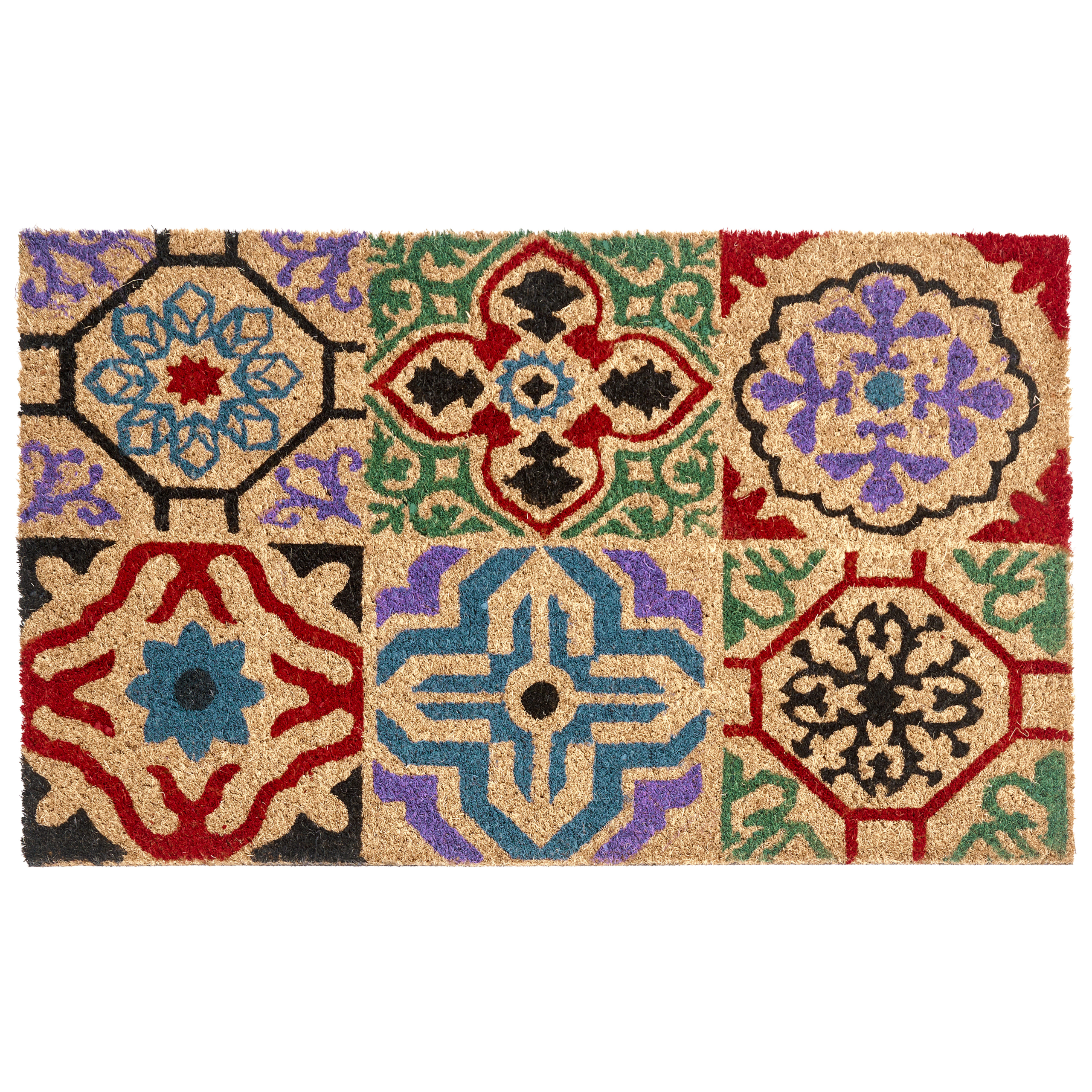 Dörrmatta NAUKATI Flerfärgad 50 x 80 cm Kokosfiber