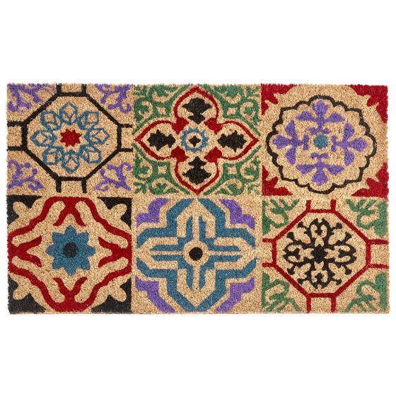 Dörrmatta NAUKATI Flerfärgad 50 x 80 cm Kokosfiber