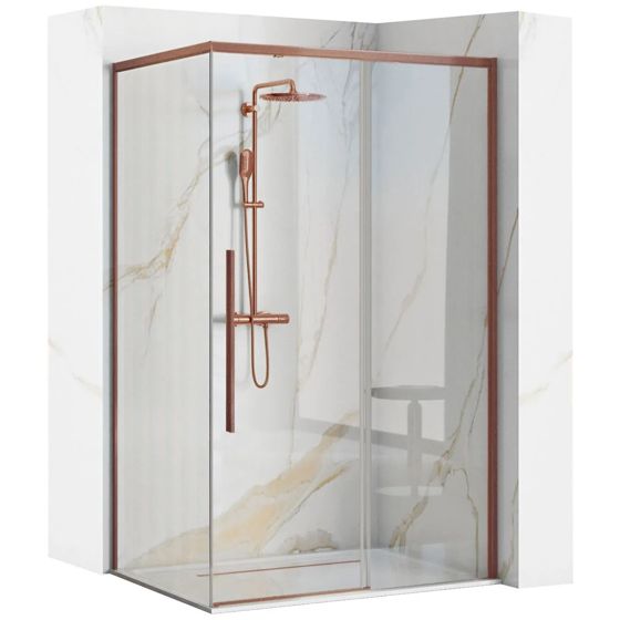 REA Duschkabin SOLAR 90X120 Borstad Koppar, 118,5x89x195cm