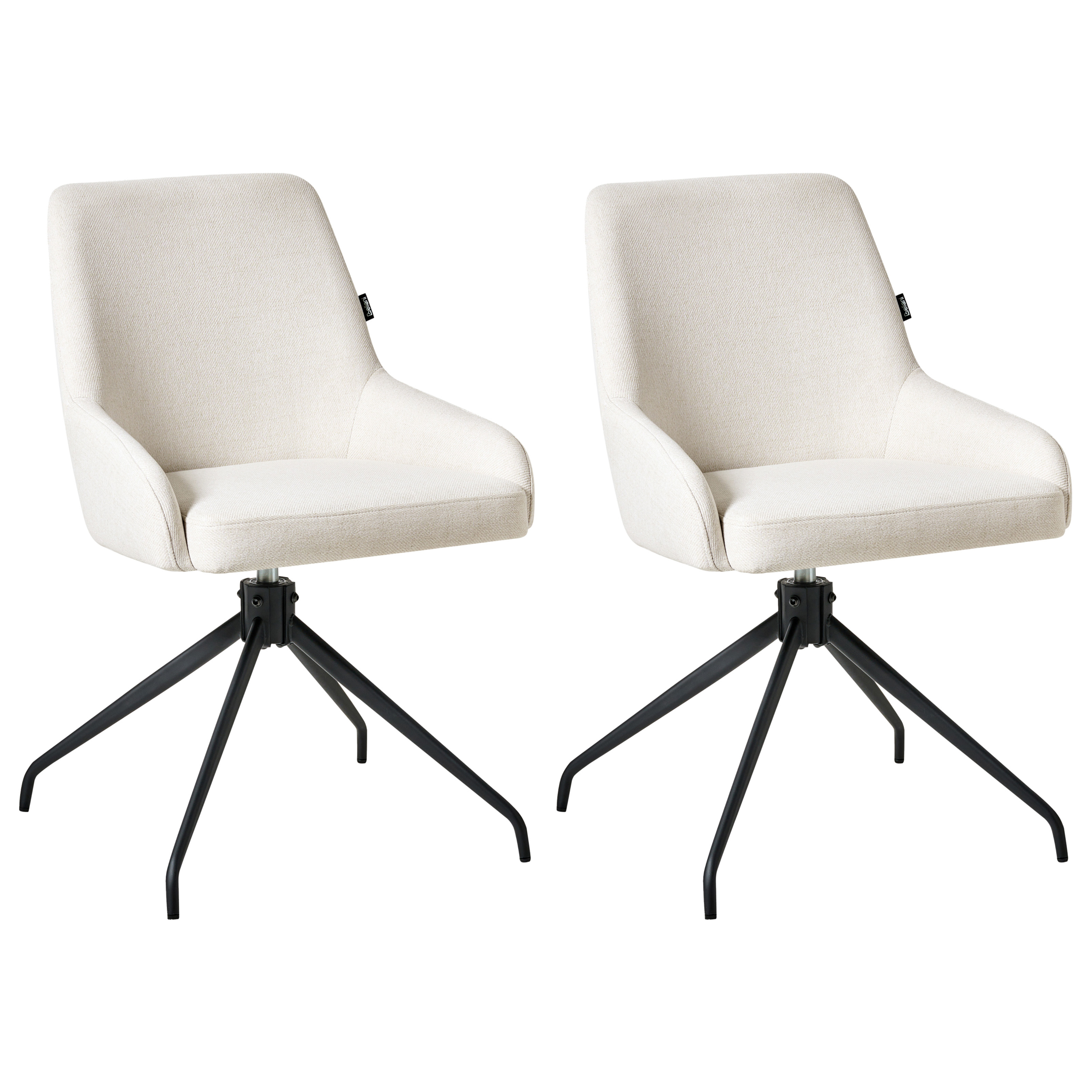 Set med 2 matstolar Vridbar JENNER Off-White
