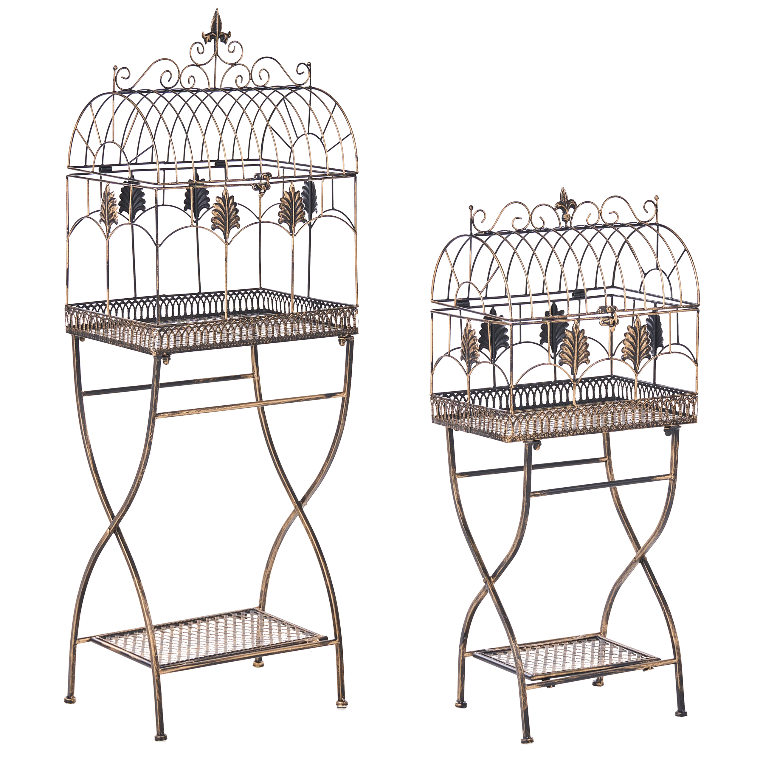 Set med 2 hyllor SICILY 43/37 cm 122/90 cm Metall Svart