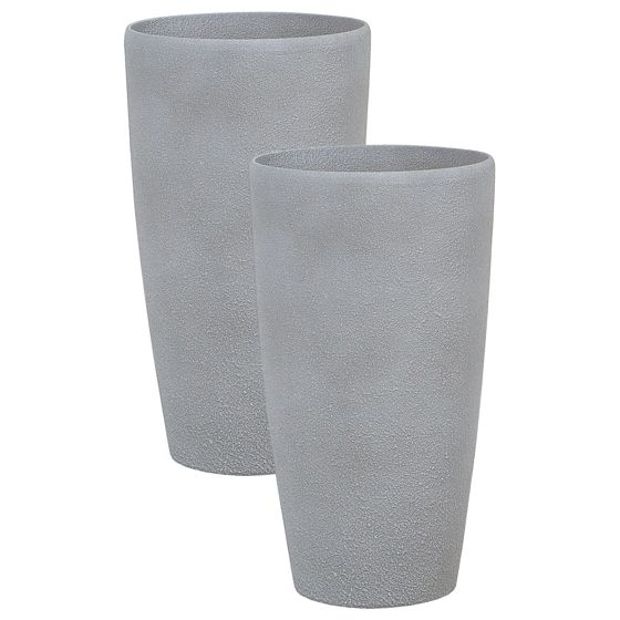 Set med 2 växtkrukor ABDERA 31 cm Grå