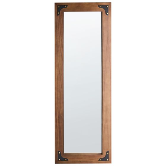 Väggspegel BLOSVILLE 58 cm 164 cm Granträ Brun