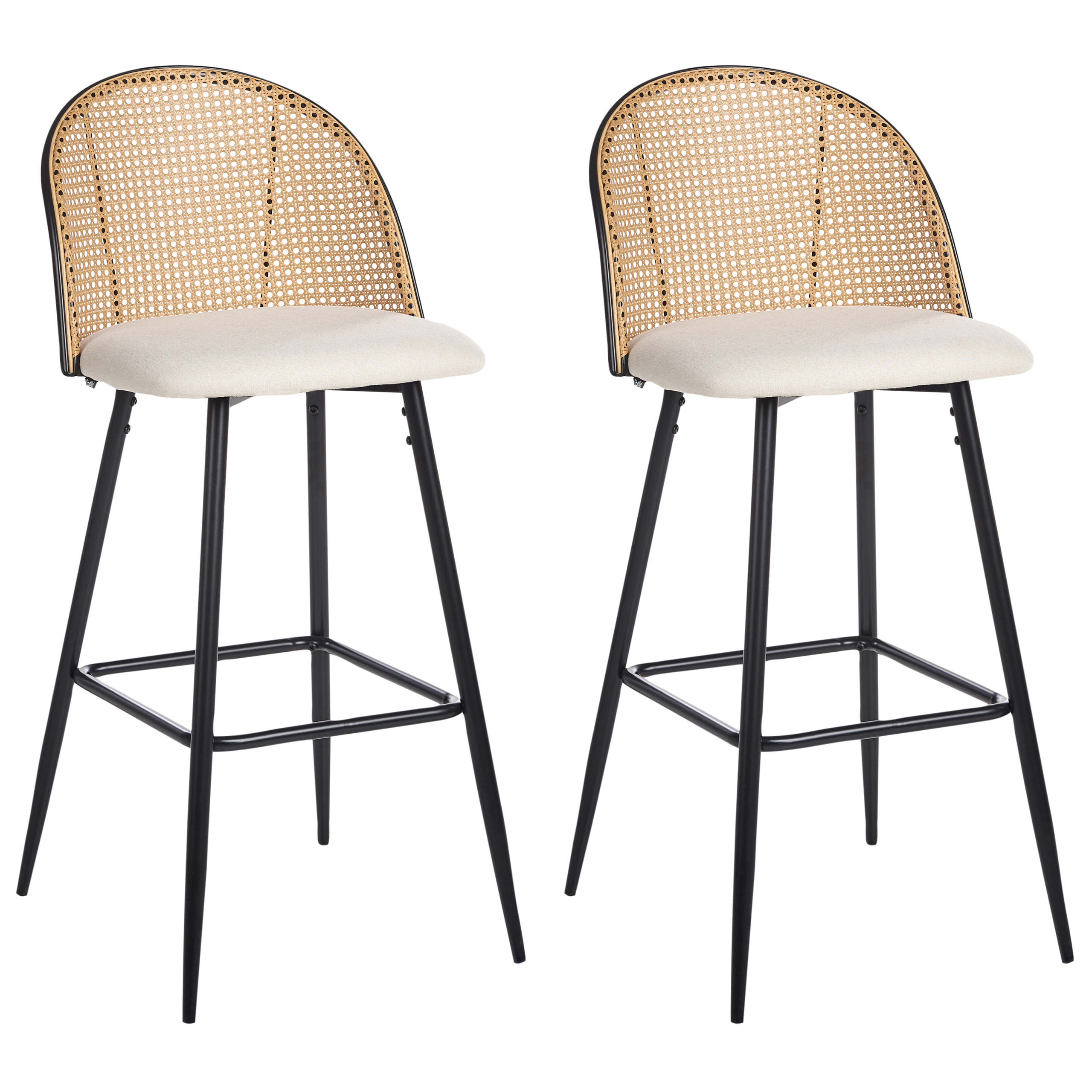 Set med 2 barstolar CORNELL Metall Svart
