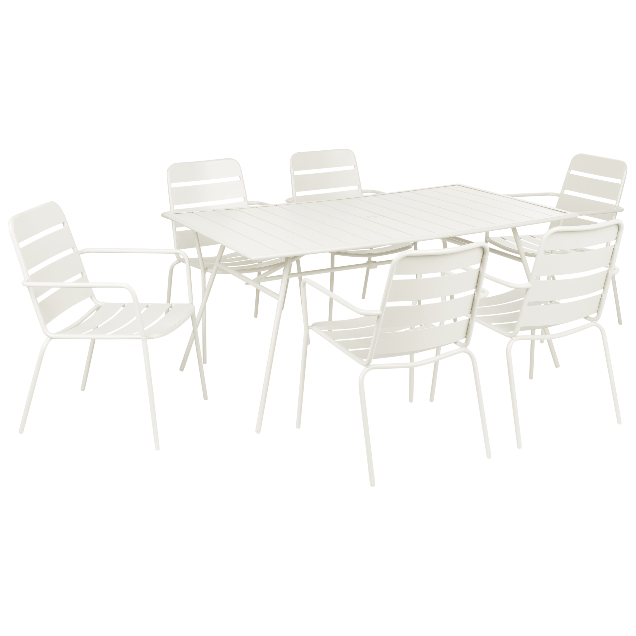 Trädgårdsmatgrupp 6-sits TERENZO Metall Ljusbeige