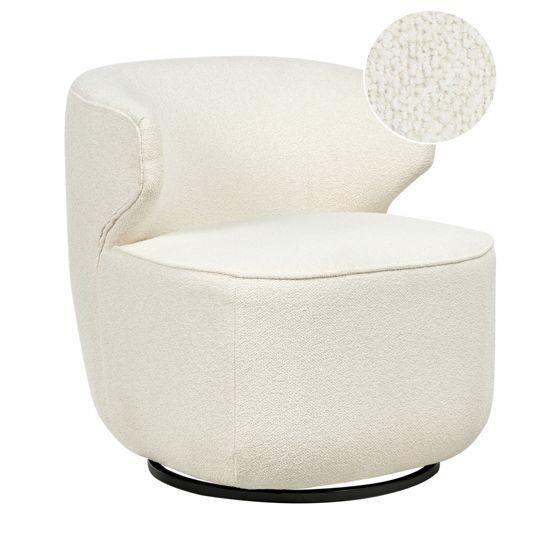 Svängbar fåtölj MOLLEBY Bouclé Off-White