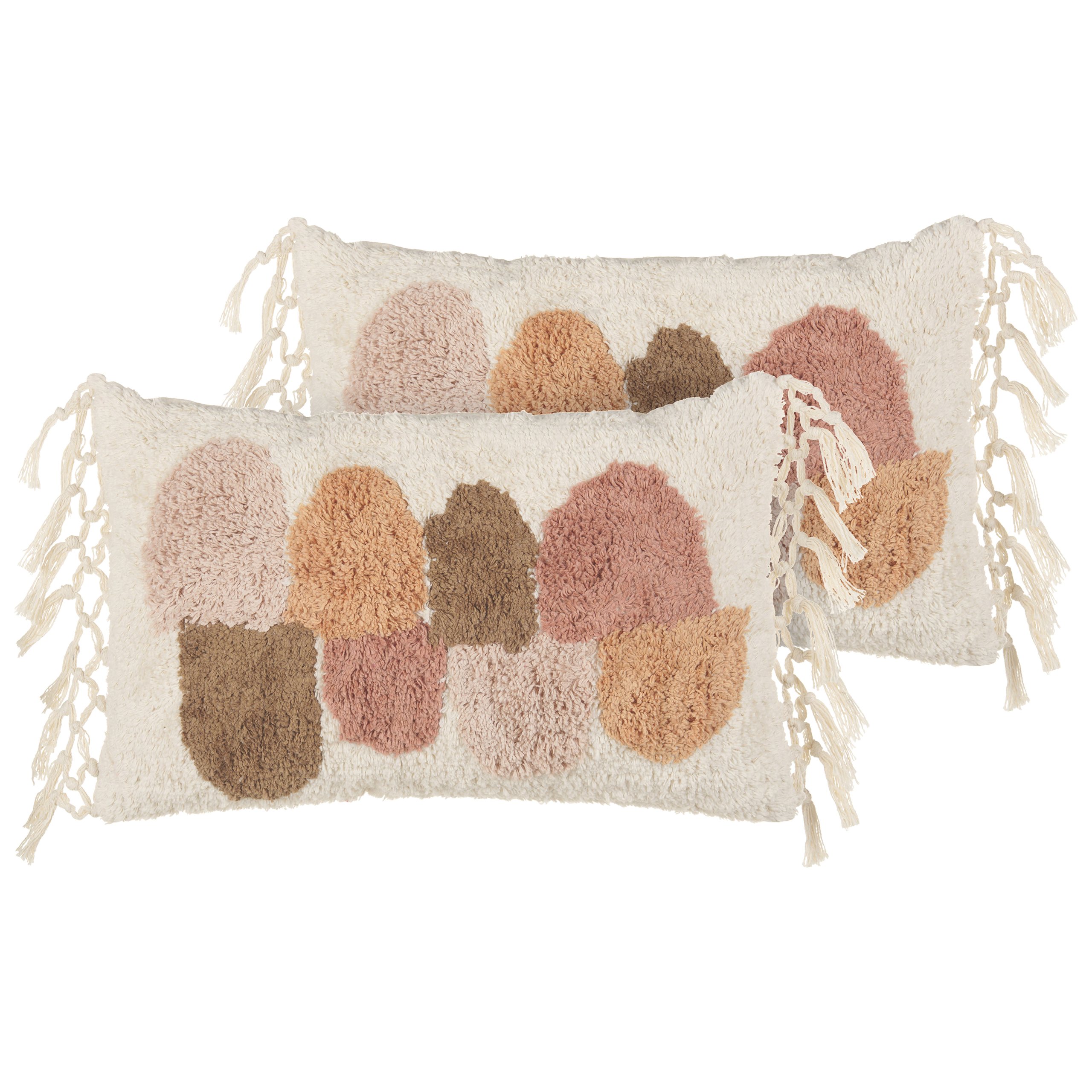 Set med 2 prydnadskuddar CALTHA 30 x 50 cm Bomull Beige Abstrakt tryck