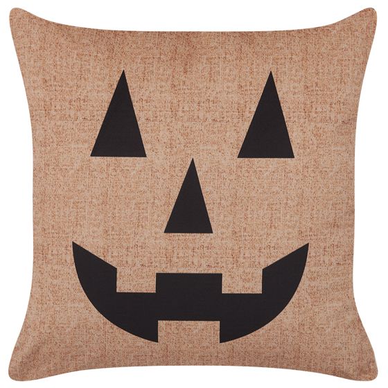 Prydnadskudde SEBES 45 x 45 cm Sammet Beige Abstrakt tryck