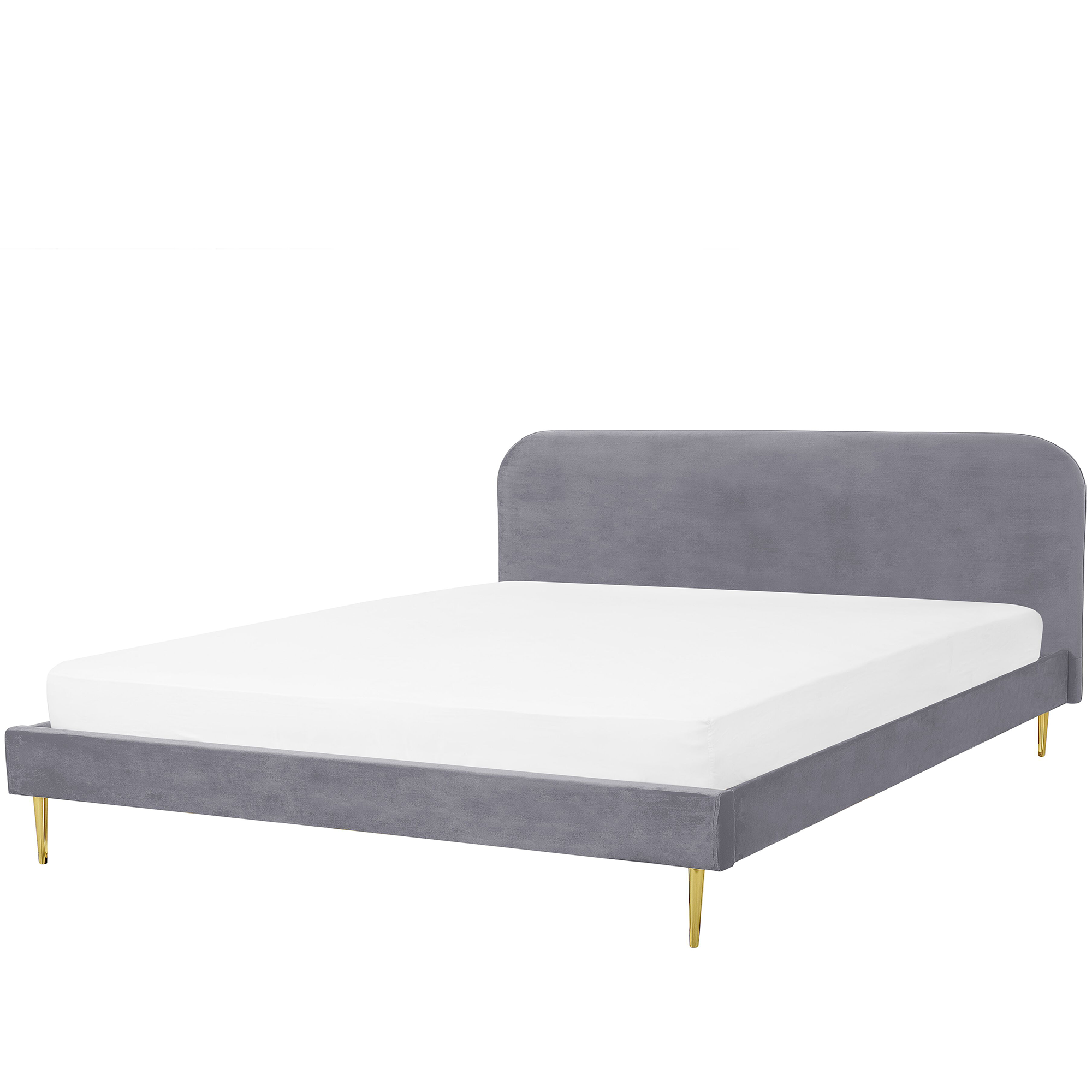 Säng med lamellram Sammet FLAYAT 180 x 200 cm Grå