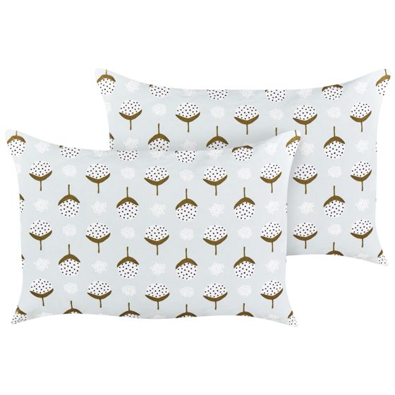 Set med 2 utomhusdynor CUNEO Geometriskt tryck 40 x 60 cm Grön