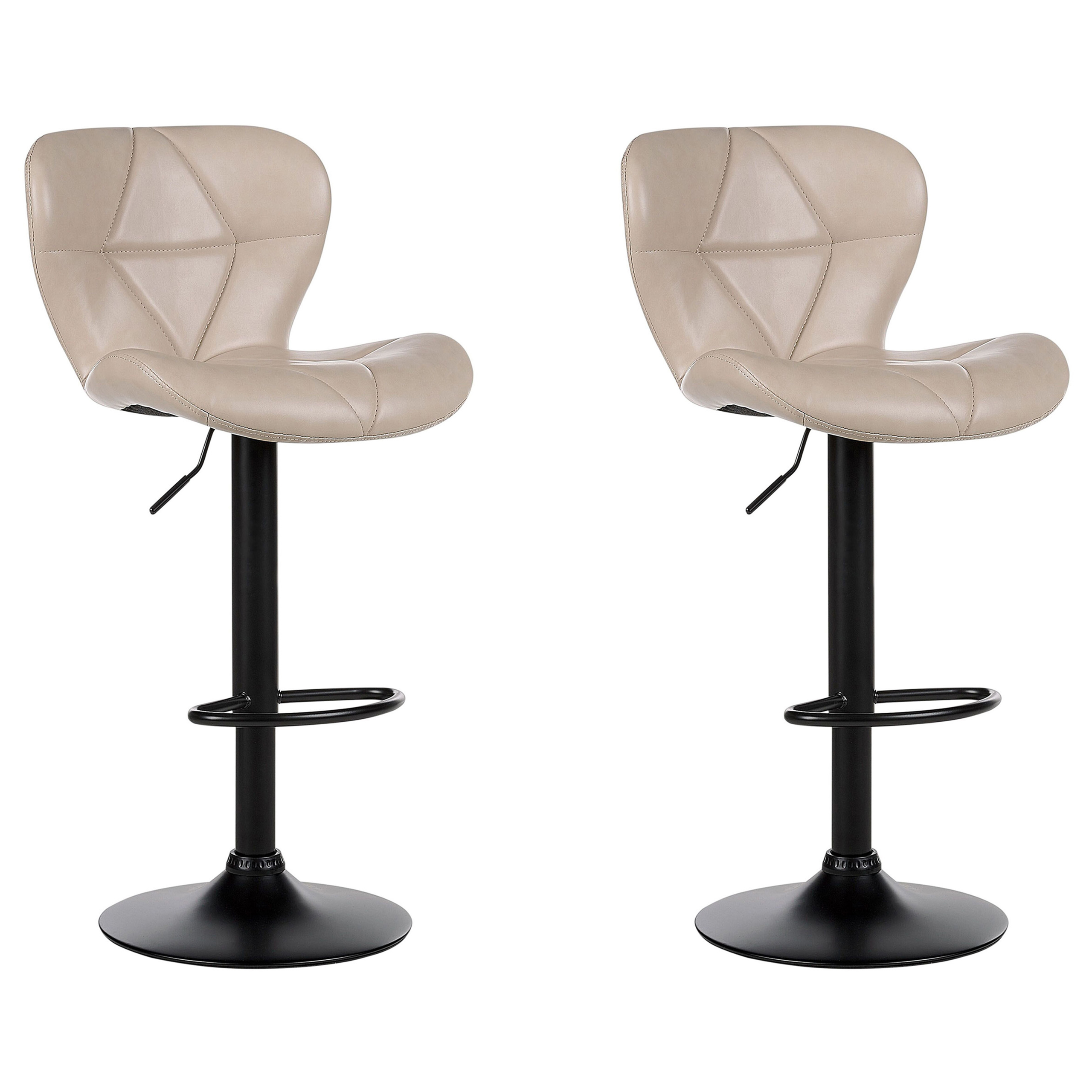 Set med 2 barstolar VALETTA Vridbar Konstläder Ljusbeige