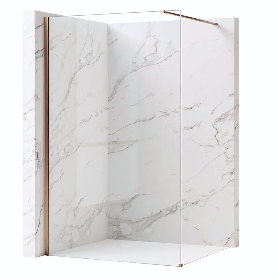 REA Duschvägg Flexi Transparent 140 Borstad Koppar, 120x140x195cm