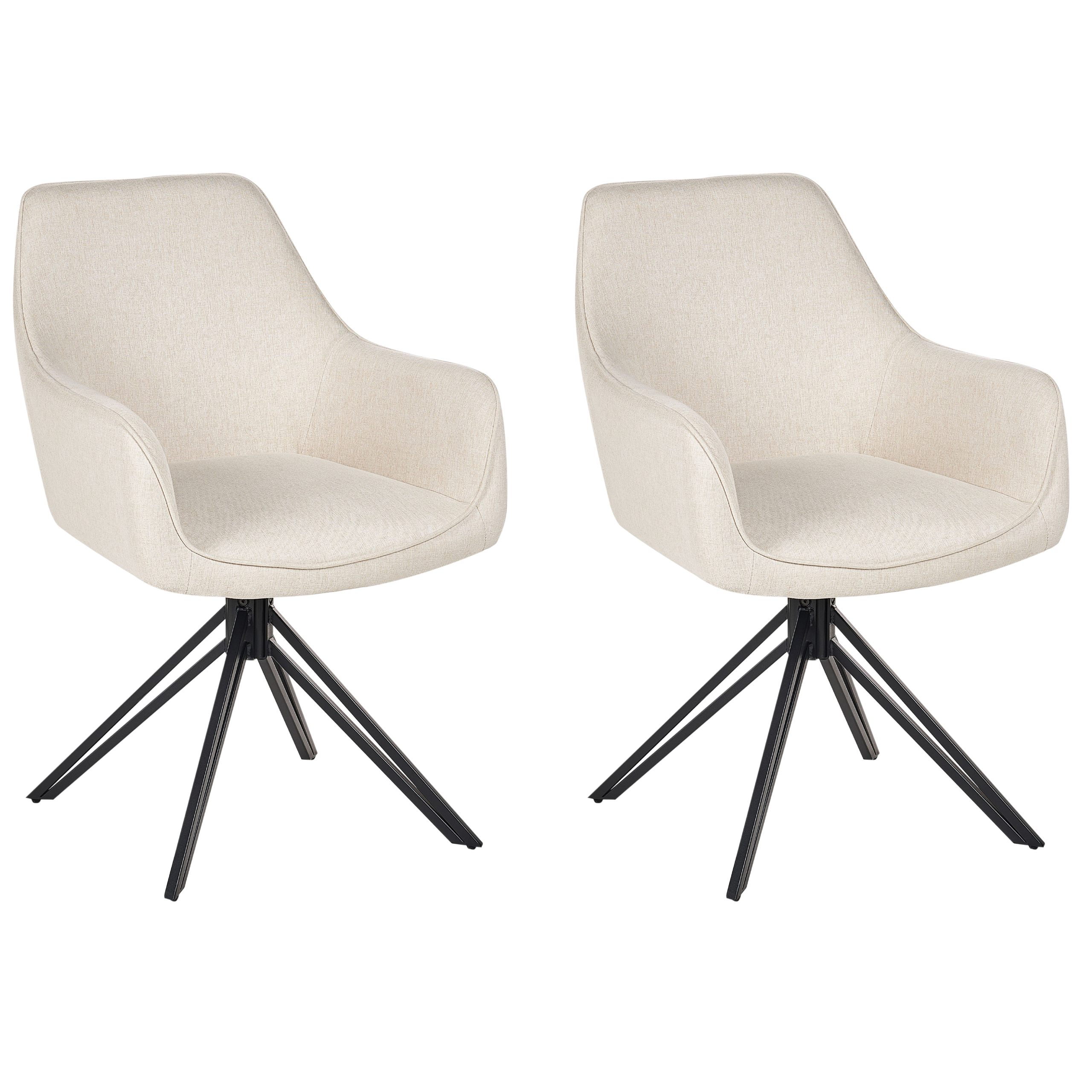 Set med 2 matstolar Vridbar JODAR Ljusbeige
