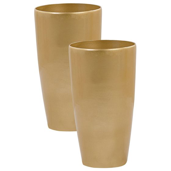 Set med 2 växtkrukor TSERIA 32 cm Guld