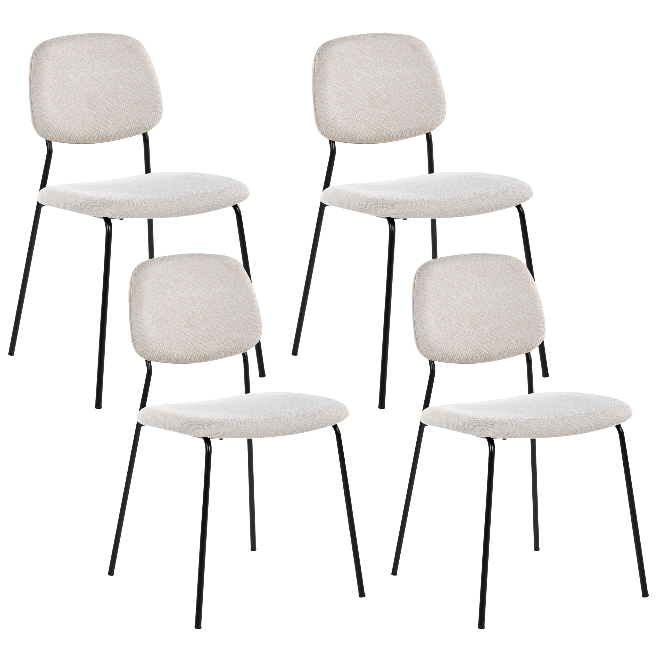 Set med 4 matstolar RILEY Ljusbeige