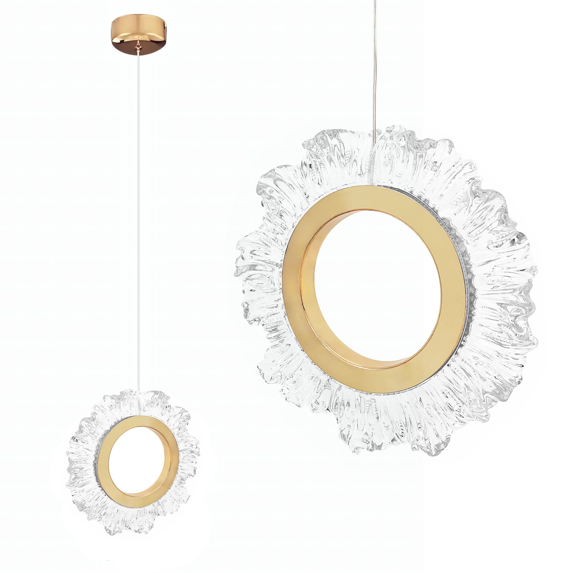 TOOLIGHT hängande taklampa LHJ102-1CP LED Guld 21x21x130cm