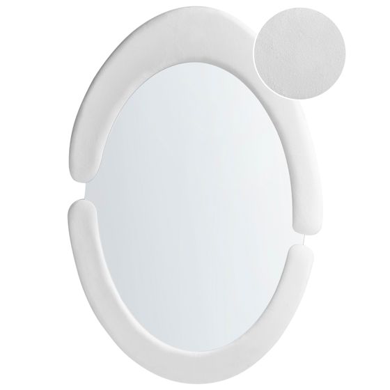 Väggspegel MASSAY 53 cm 90 cm Sammet Vit