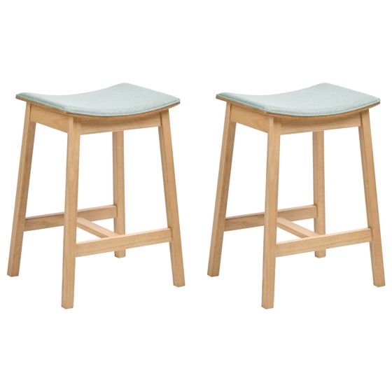 Set med 2 barstolar DIXON Trä Ljusbrun/ Mint
