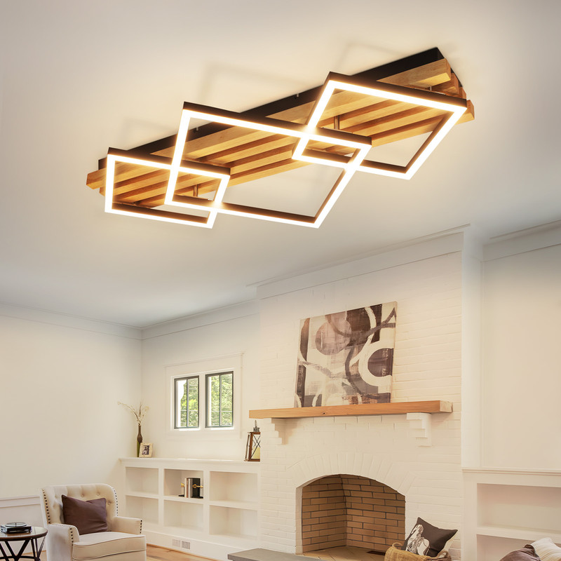 NETTLIFE LED-taklampa i trä