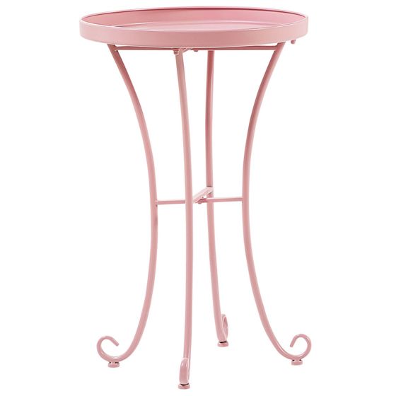 Sidobord för trädgården CAVINIA 40 cm 40 cm Metall Rosa