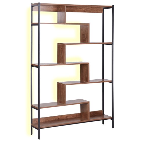 Hyllsystem med 6 hyllplan DAVEN 180 cm Brun
