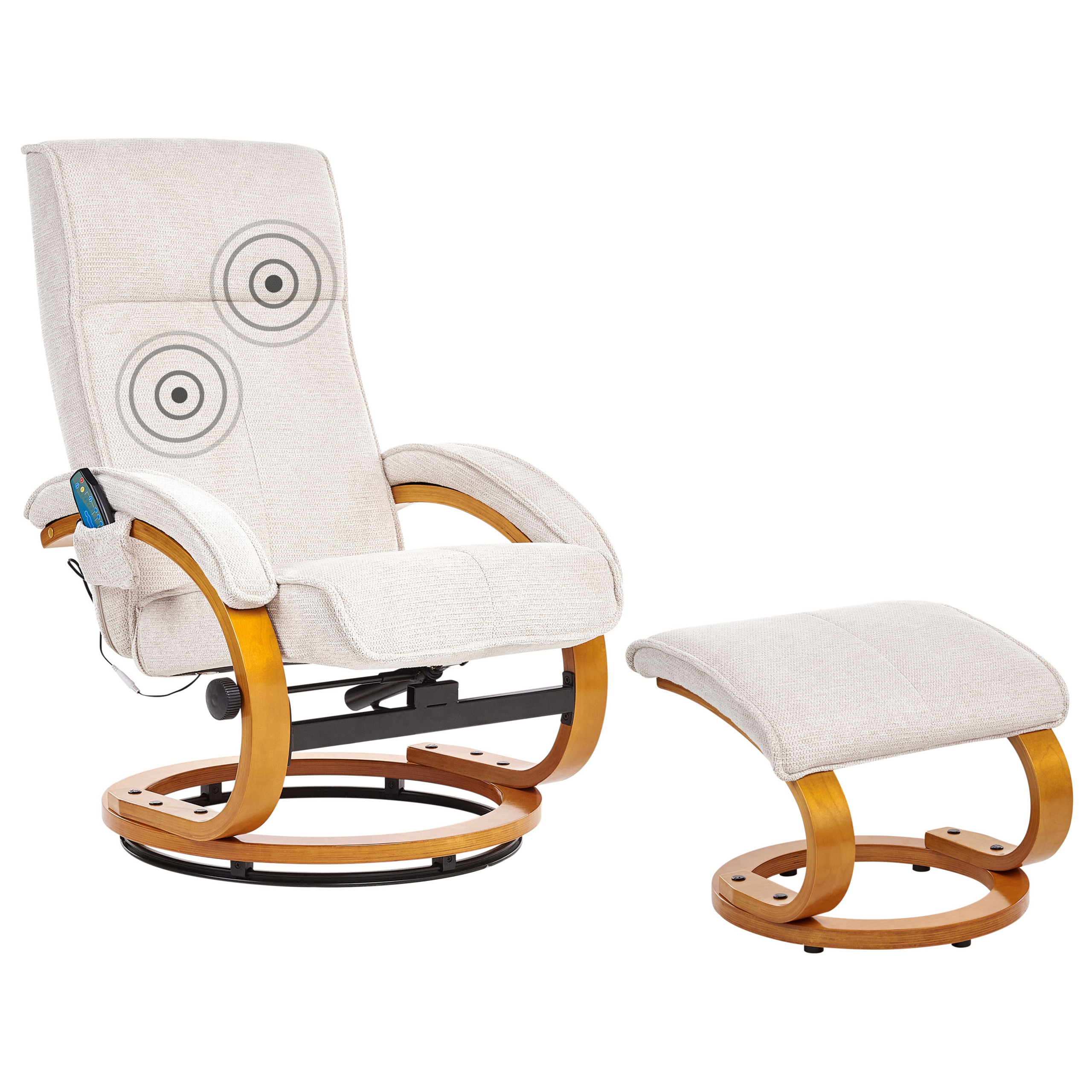 Massagestol HERO med fotpall Ljusbeige