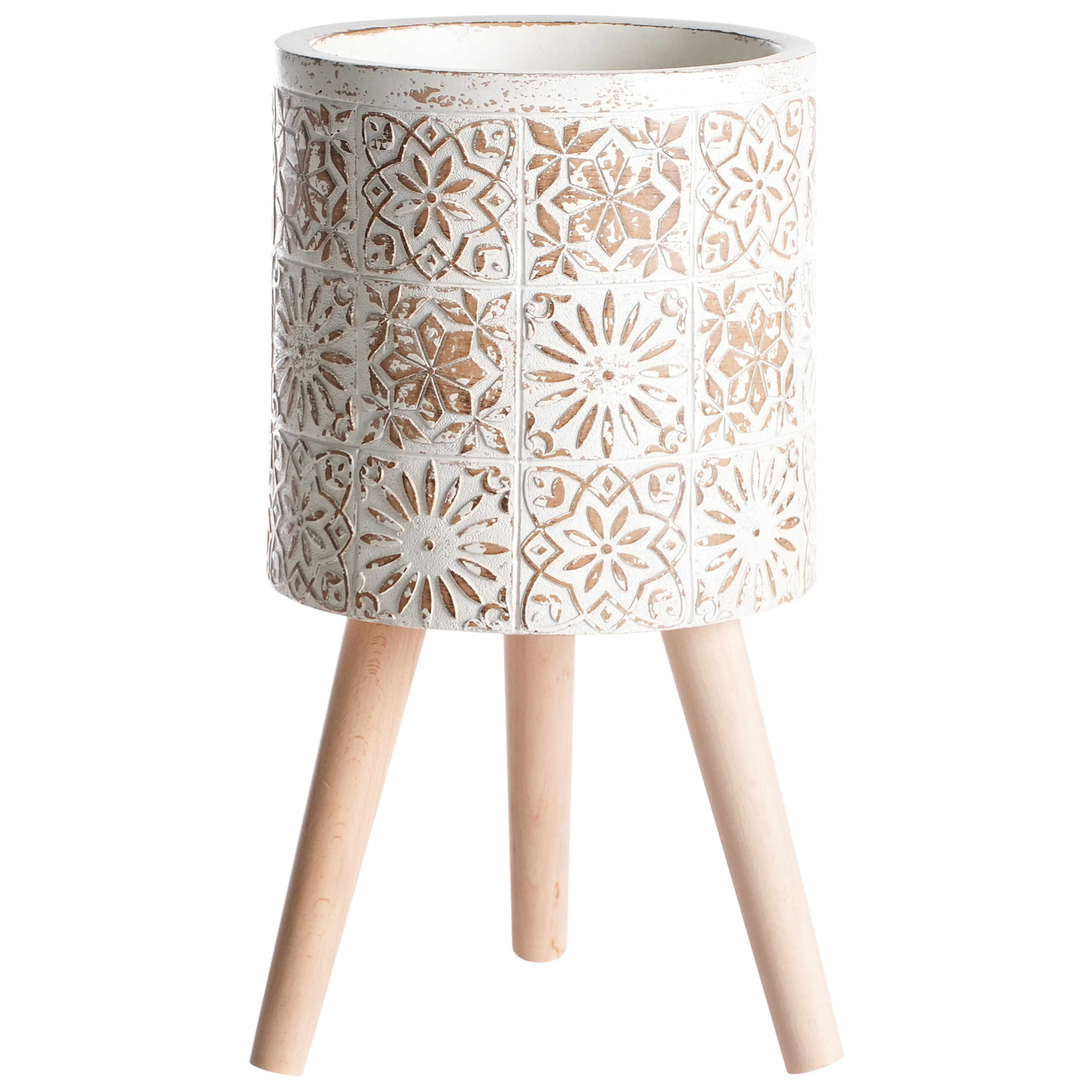 Upphöjd växtkruka KARISTOS 36 cm Off-White