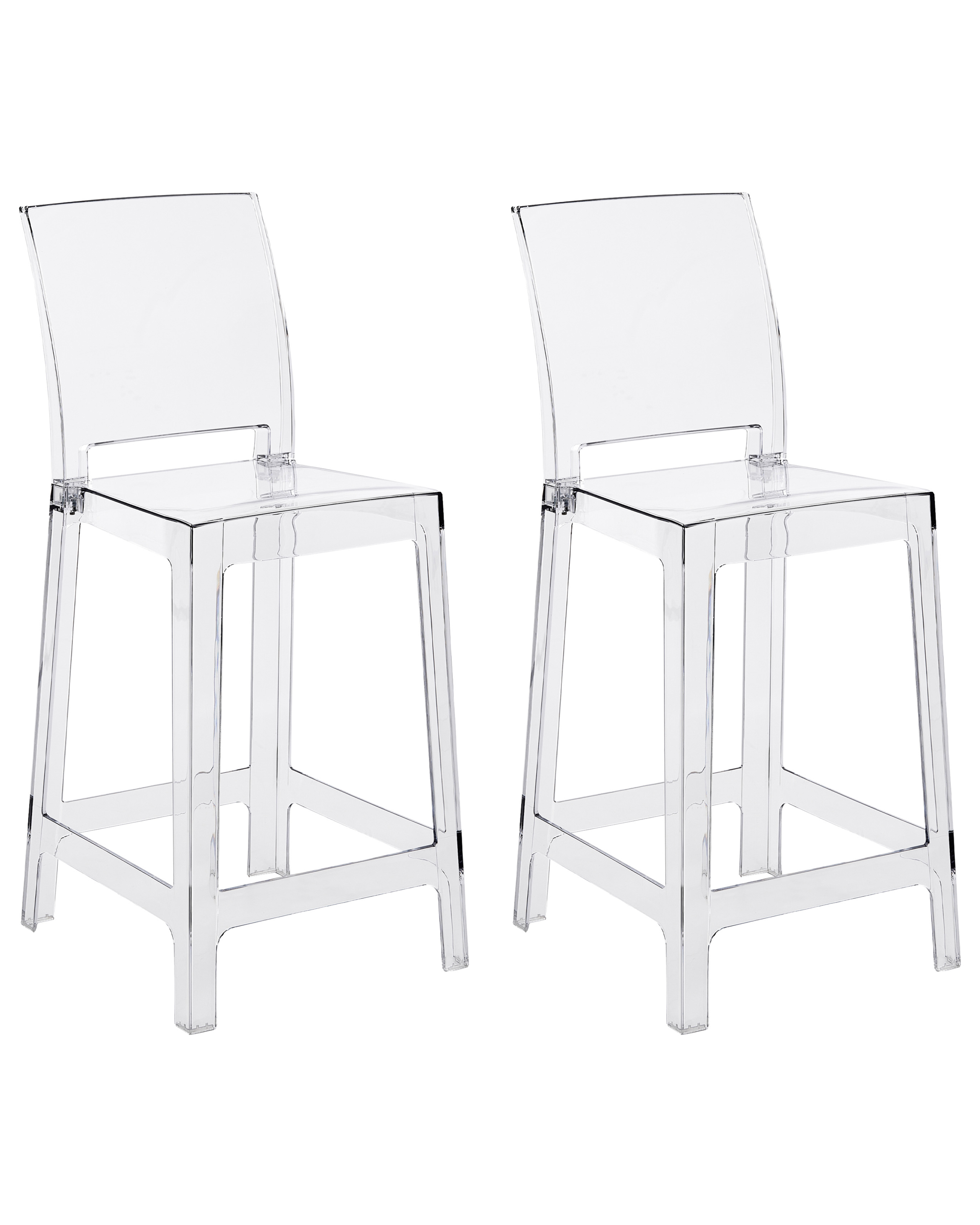 Set med 2 barstolar WELLINGTON Transparent